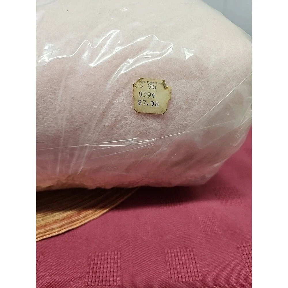 VTG Harmony House For Sears Pink Fleecy Soft Blanket 80 X 90 New W Tags 1960s